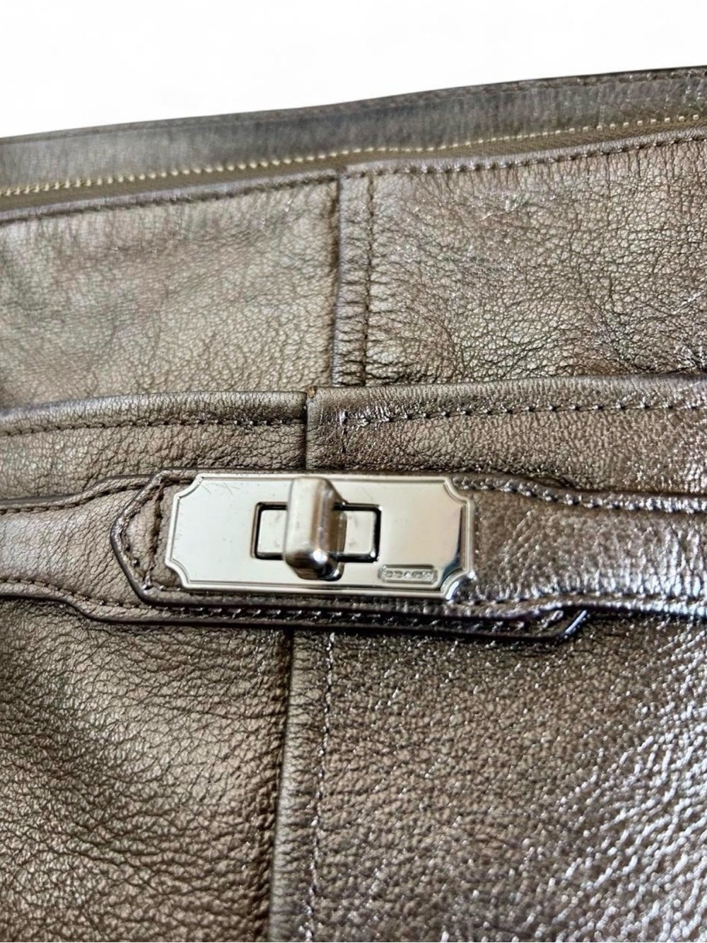 Coach Chelsea Ashlyn Metallic Leather Shoulder Bag - Picture 2 of 7